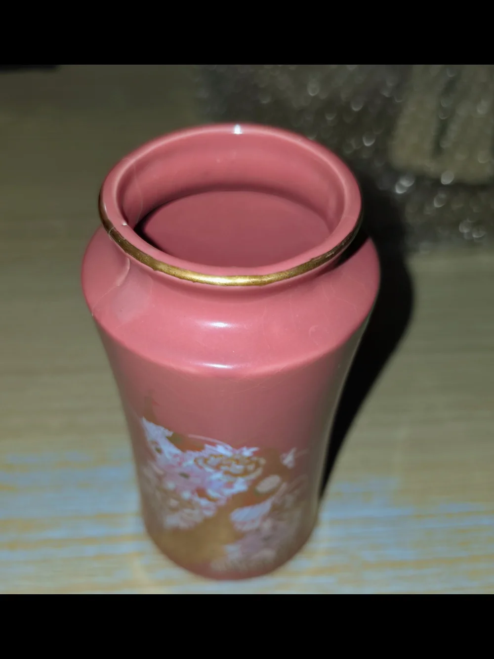 Japan Lusterware Ceramic Vase with Gold Rim